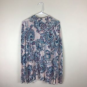 CHICO’S Paisley Mock Neck Pullover Sweater Top